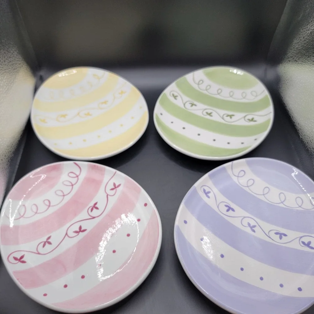 4 Pottery Barn Easter Egg Plates